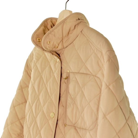 Lauren Ralph Lauren Diamond Quilted Button Snap Tan Lightweight Jacket Women 2X - Picture 3 of 6